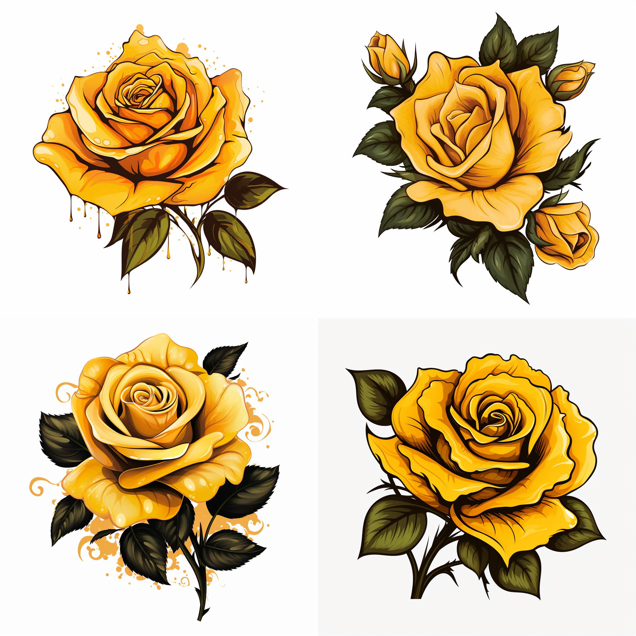 single yellow rose tattoo